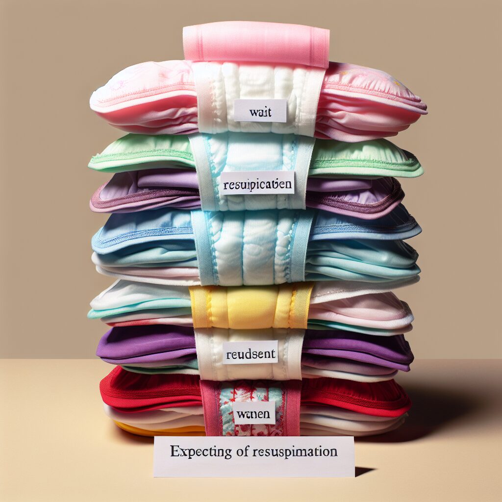 Une pile de culottes menstruelles colorées, posées sur un fond neutre, symbolisant l'attente du remboursement par le gouvernement français.