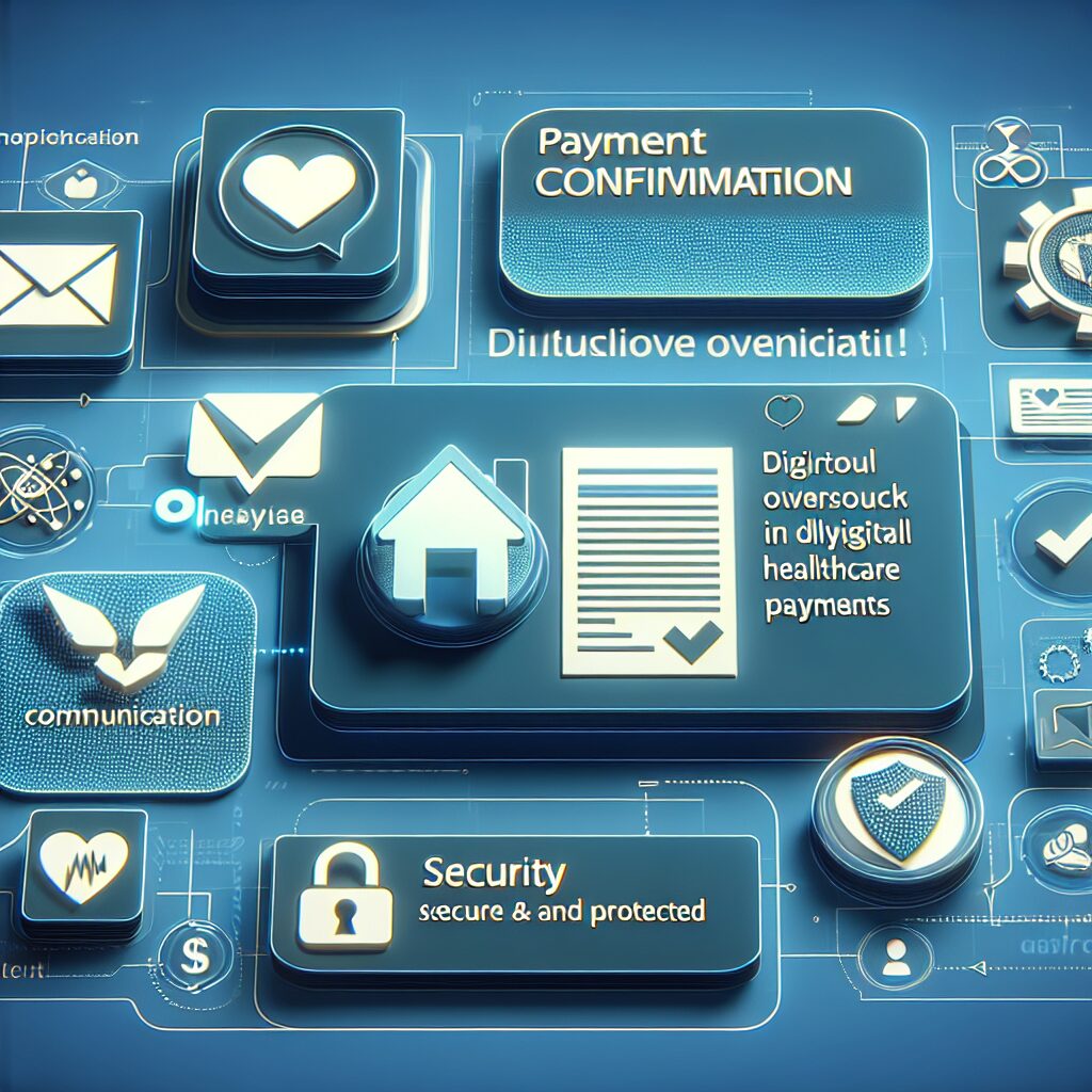 An official email notification from Assurance Maladie illustrating digital oversight in healthcare payments, featuring icons representing emails, payment confirmations, and security.
