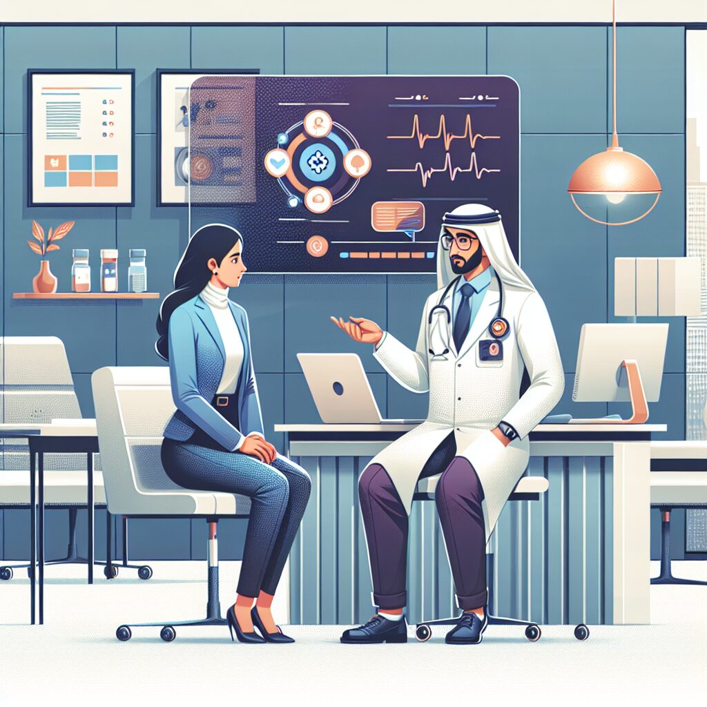 Illustration d'un médecin discutant avec un patient dans un cabinet moderne, représentant les réformes des soins médicaux en France en 2026.